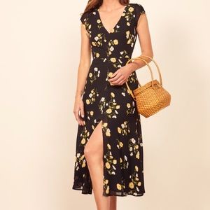 Reformation floral welfleet back cutout dress sz 8